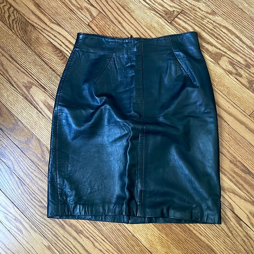 Black leather skirt size 12